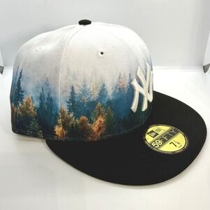 New Era 59FIFTY NY Yankees Photoreal Fitted Hat 7 1/8 Black Visor Gray Bottom